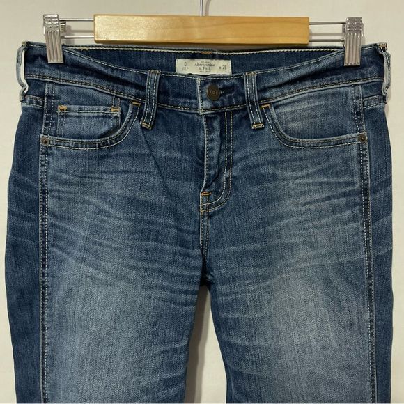 0 W25 Blown Out Distressed Cuffed Blue Jeans Abercrombie & Fitch - Picture 3 of 8